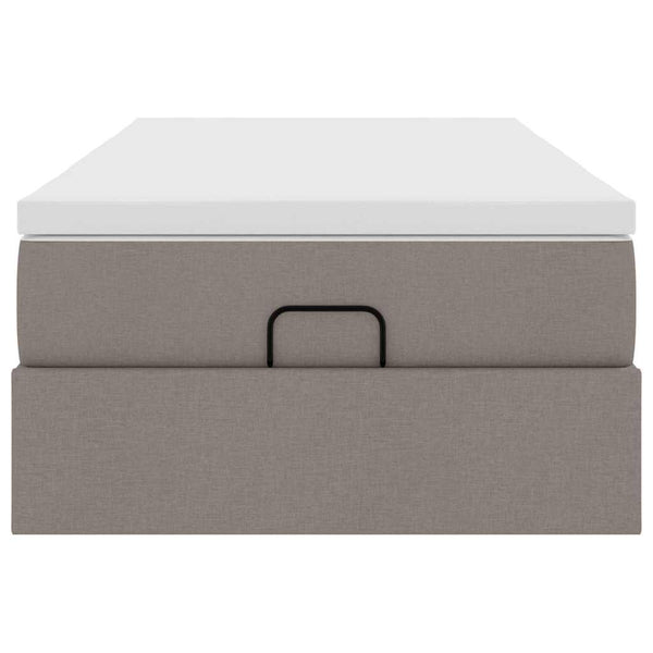 vidaXL Ottoman Bed with Mattress Taupe 90x190 cm Fabric
