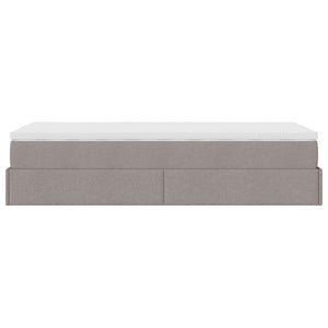 vidaXL Ottoman Bed with Mattress Taupe 90x190 cm Fabric