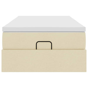 vidaXL Ottoman Bed with Mattress Cream 90x190 cm Fabric