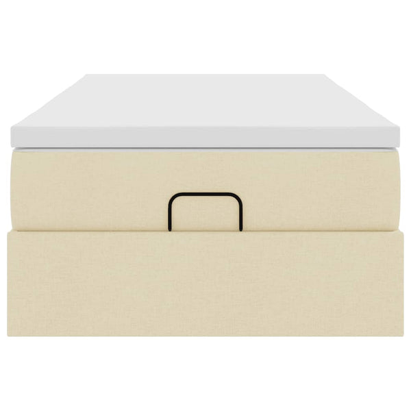 vidaXL Ottoman Bed with Mattress Cream 90x190 cm Fabric