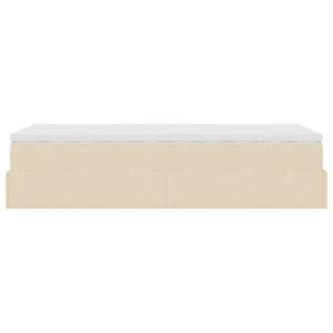 vidaXL Ottoman Bed with Mattress Cream 90x190 cm Fabric
