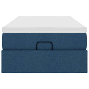vidaXL Ottoman Bed with Mattress Blue 90x190 cm Fabric