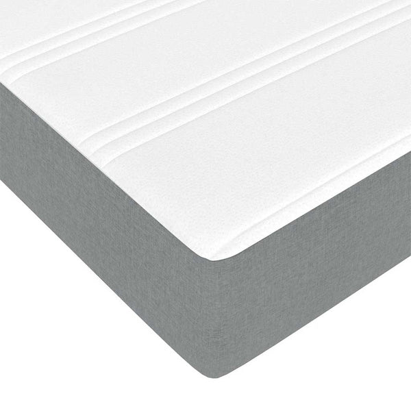 vidaXL Ottoman Bed with Mattress Light Grey 90x200 cm Fabric