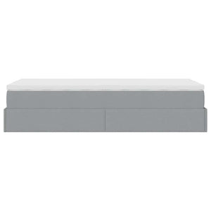 vidaXL Ottoman Bed with Mattress Light Grey 90x200 cm Fabric