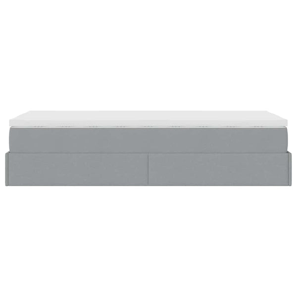 vidaXL Ottoman Bed with Mattress Light Grey 90x200 cm Fabric