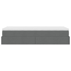vidaXL Ottoman Bed with Mattress Dark Gray 90x200 cm Fabric