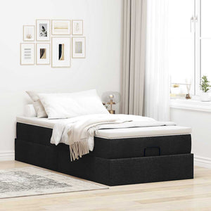 vidaXL Ottoman Bed with Mattress Black 90x200 cm Fabric