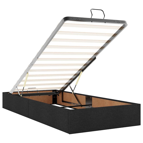 vidaXL Ottoman Bed with Mattress Black 90x200 cm Fabric