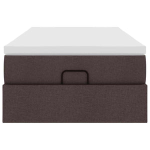 vidaXL Ottoman Bed with Mattress Dark Brown 90x200 cm Fabric