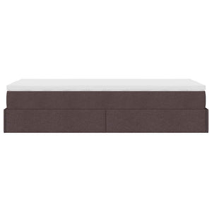 vidaXL Ottoman Bed with Mattress Dark Brown 90x200 cm Fabric