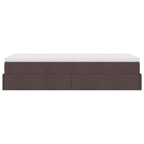vidaXL Ottoman Bed with Mattress Dark Brown 90x200 cm Fabric