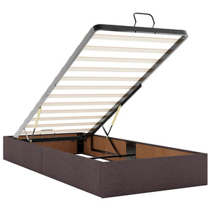 vidaXL Ottoman Bed with Mattress Dark Brown 90x200 cm Fabric