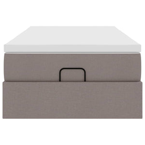 vidaXL Ottoman Bed with Mattress Taupe 90x200 cm Fabric