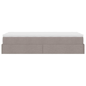vidaXL Ottoman Bed with Mattress Taupe 90x200 cm Fabric