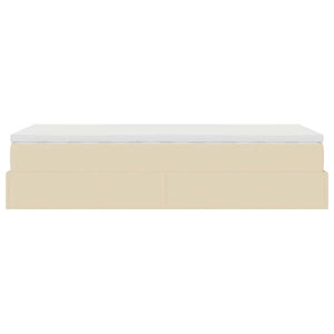 vidaXL Ottoman Bed with Mattress Cream 90x200 cm Fabric