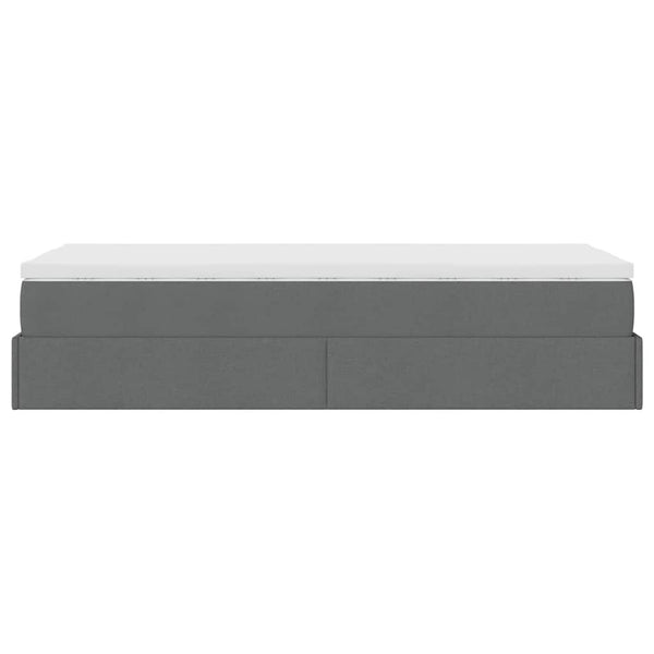 vidaXL Ottoman Bed with Mattress Dark Grey 100x200 cm Fabric