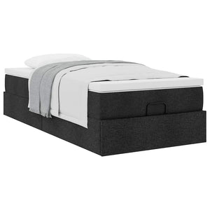 vidaXL Ottoman Bed with Mattress Black 100x200 cm Fabric