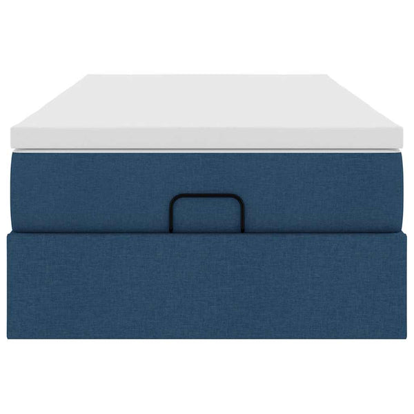 vidaXL Ottoman Bed with Mattress Blue 100x200 cm Fabric