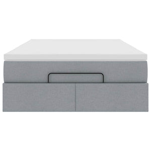 vidaXL Ottoman Bed with Mattress Light Grey 120x190 cm Fabric