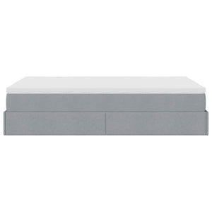 vidaXL Ottoman Bed with Mattress Light Grey 120x190 cm Fabric