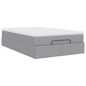 vidaXL Ottoman Bed with Mattress Light Grey 120x190 cm Fabric