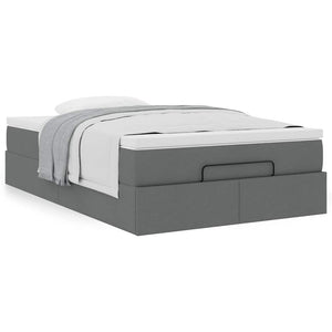 vidaXL Ottoman Bed with Mattress Dark Grey 120x190 cm Fabric