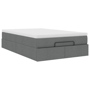 vidaXL Ottoman Bed with Mattress Dark Grey 120x190 cm Fabric