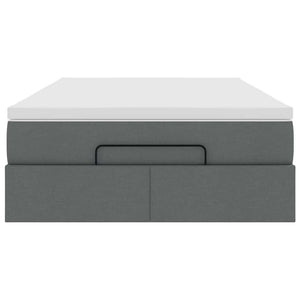 vidaXL Ottoman Bed with Mattress Dark Grey 120x190 cm Fabric