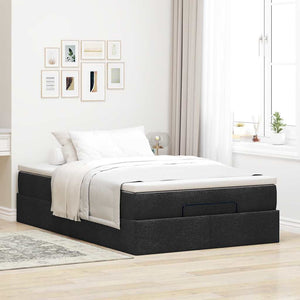 vidaXL Ottoman Bed with Mattress Black 120x190 cm Fabric