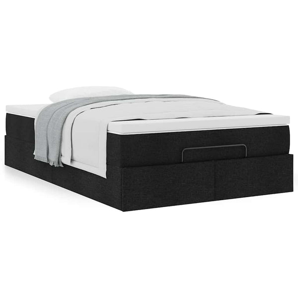 vidaXL Ottoman Bed with Mattress Black 120x190 cm Fabric
