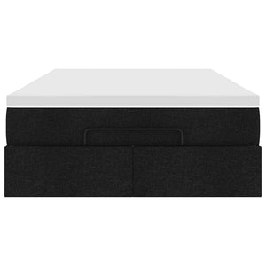 vidaXL Ottoman Bed with Mattress Black 120x190 cm Fabric