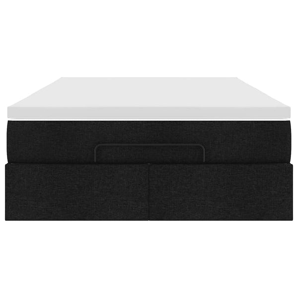 vidaXL Ottoman Bed with Mattress Black 120x190 cm Fabric
