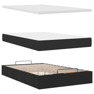 vidaXL Ottoman Bed with Mattress Black 120x190 cm Fabric