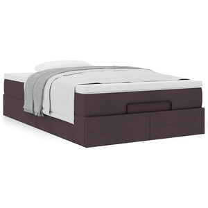 vidaXL Ottoman Bed with Mattress Dark Brown 120x190 cm Fabric