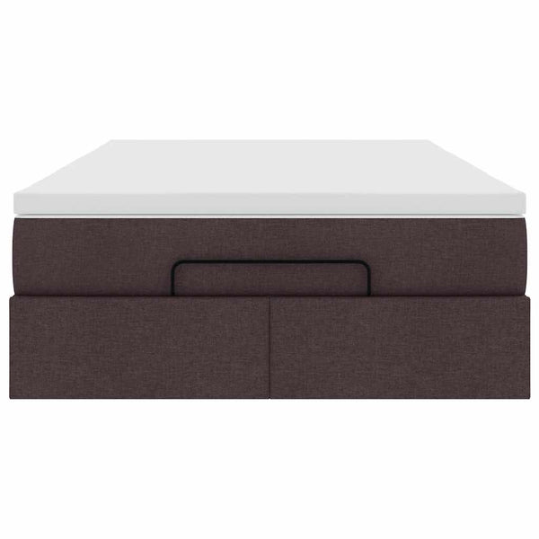 vidaXL Ottoman Bed with Mattress Dark Brown 120x190 cm Fabric