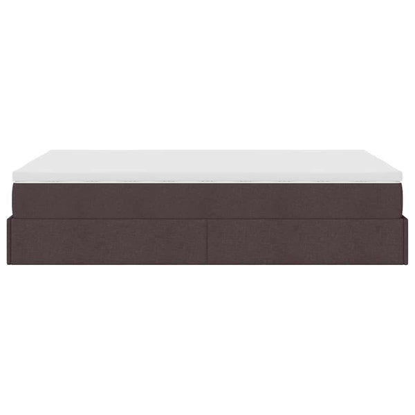 vidaXL Ottoman Bed with Mattress Dark Brown 120x190 cm Fabric