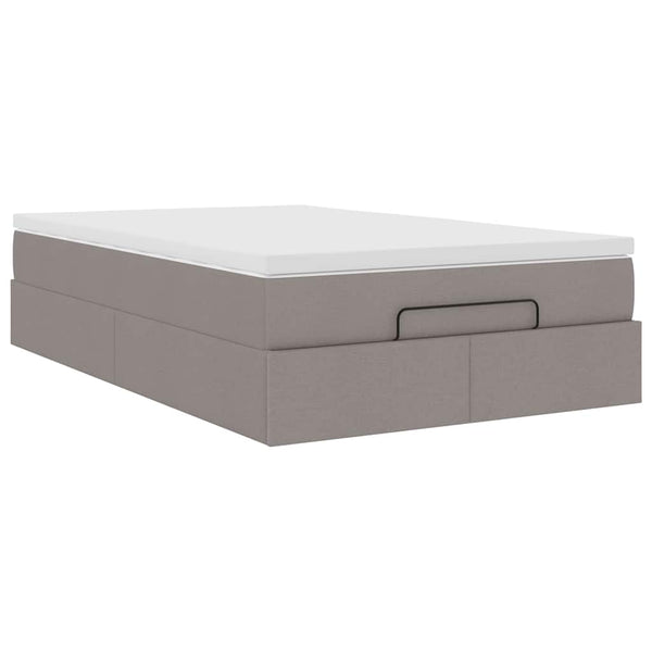 vidaXL Ottoman Bed with Mattress Taupe 120x190 cm Fabric