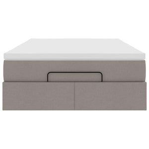 vidaXL Ottoman Bed with Mattress Taupe 120x190 cm Fabric