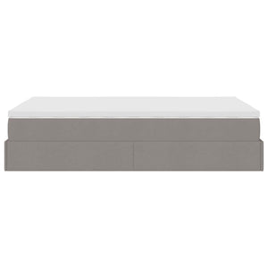 vidaXL Ottoman Bed with Mattress Taupe 120x190 cm Fabric