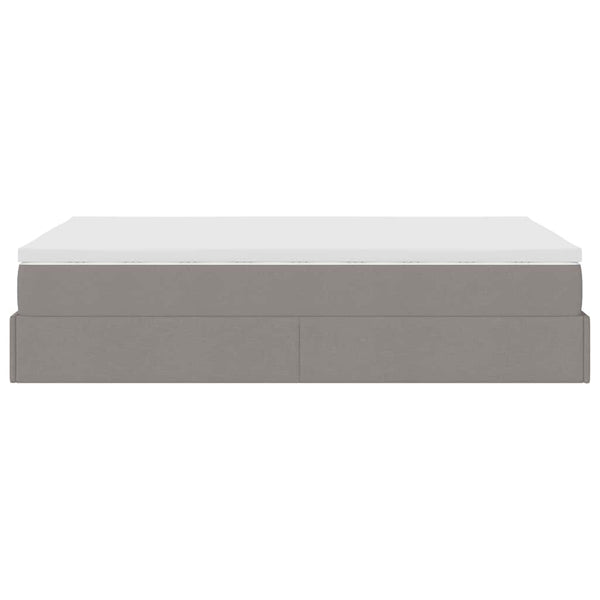 vidaXL Ottoman Bed with Mattress Taupe 120x190 cm Fabric