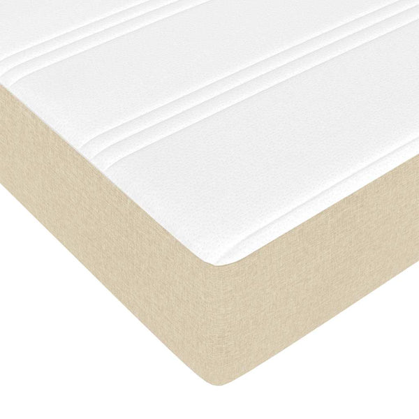 vidaXL Ottoman Bed with Mattress Cream 120x190 cm Fabric