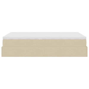 vidaXL Ottoman Bed with Mattress Cream 120x190 cm Fabric