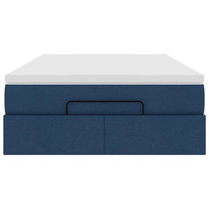 vidaXL Ottoman Bed with Mattress Blue 120x190 cm Fabric