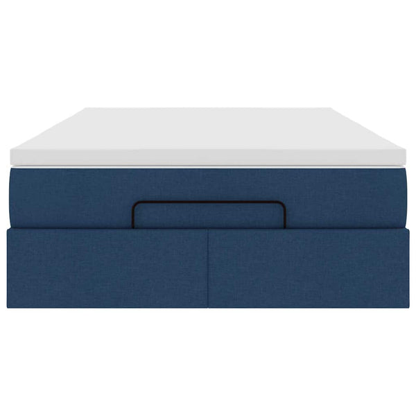 vidaXL Ottoman Bed with Mattress Blue 120x190 cm Fabric