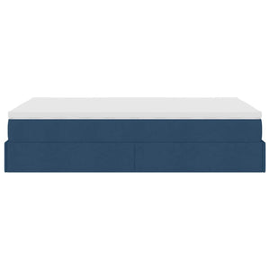 vidaXL Ottoman Bed with Mattress Blue 120x190 cm Fabric