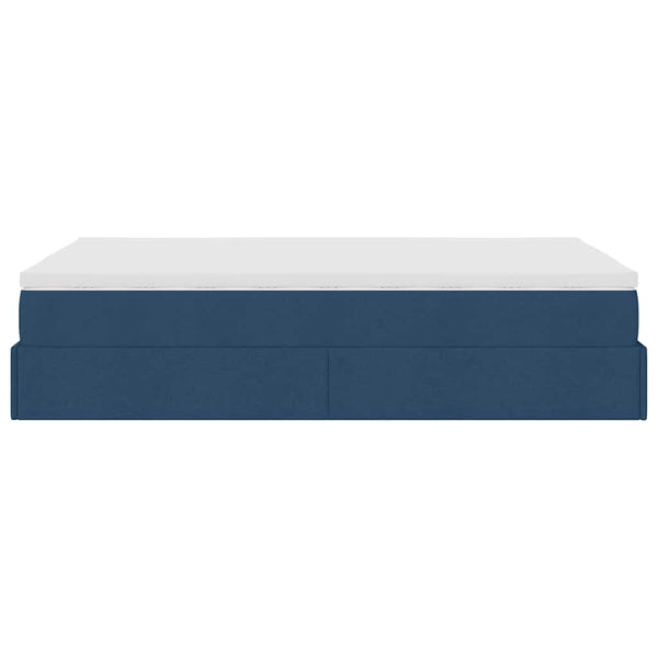 vidaXL Ottoman Bed with Mattress Blue 120x190 cm Fabric