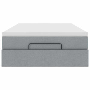 vidaXL Ottoman Bed with Mattress Light Gray 120x200 cm Fabric
