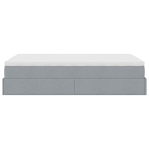 vidaXL Ottoman Bed with Mattress Light Gray 120x200 cm Fabric