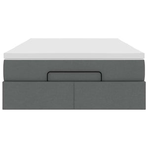 vidaXL Ottoman Bed with Mattress Dark Grey 120x200 cm Fabric