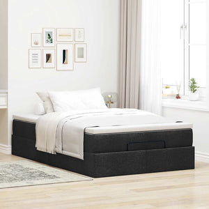 vidaXL Ottoman Bed with Mattress Black 120x200 cm Fabric